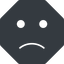 Thin, solid, octagon, smiley, emoji, sad, smiley-sad-thin icon