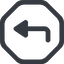 Line, down, wide, octagon, sign, confirm, horizontal, mirror, arrow, key, submit, send, return, enter, return-sign, return-sign-wide icon