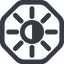 Line, down, wide, octagon, star, light, brightness, luminosity, intensity, brilliance, lighter, darker, dark, mode, Illumination, sun, shine, flash, ray, brightness-half, brightness-wide, brightness-wide-half icon