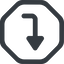 Line, left, wide, octagon, sign, confirm, arrow, key, submit, send, return, enter, return-sign, return-sign-wide icon