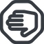 Line, right, wide, solid, octagon, horizontal, mirror, hand, stop, fingers, hand-wide icon