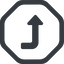 Line, right, wide, octagon, sign, confirm, horizontal, mirror, arrow, key, submit, send, return, enter, return-sign-solid, return-sign icon