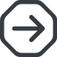 Line, right, octagon, arrow, direction, arrow-simple-wide icon