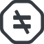 Line, wide, octagon, sign, not, horizontal, mirror, symbol, math, mathematics, inequality, mathematical, equal, not-equal, different, not-equal-solid, maths icon