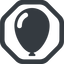 Line, wide, solid, octagon, balloon, party, birthday, carnival, helium, balloons, balloon-solid icon