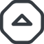 Line, up, wide, octagon, arrow, direction, caret, caret-wide icon