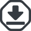 Line, up, wide, octagon, download, downloaded, downloading, download-solid icon