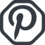 Line, wide, octagon, logo, brand, image, social, picture, pinterest, p, gallery, pinterest-alt icon