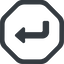 Line, up, wide, octagon, sign, confirm, arrow, key, submit, send, return, enter, return-sign-solid, return-sign icon