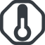 Line, wide, octagon, thermometer, cold, heat, temperature-solid icon