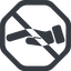 Line, down, wide, octagon, prohibited, healthcare, help, care, gift, hand, giving, giving-hand, love, give, giving-hand-solid icon