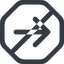 Line, right, octagon, arrow, direction, prohibited, arrow-simple-wide icon