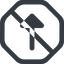 Line, up, wide, octagon, arrow, prohibited, arrow-solid icon