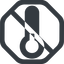 Line, wide, octagon, prohibited, temperature, low, freeze, thermometer, temperature-low-solid, cold, temperature-low icon