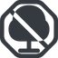 Line, wide, solid, octagon, prohibited, tree, forest, tree-solid icon
