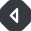 Left, wide, solid, octagon, arrow, direction, caret, caret-wide icon