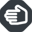 Left, wide, solid, octagon, hand, stop, fingers, hand-wide icon