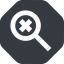 Left, wide, solid, octagon, cross, search, magnifying, glass, research, magnifying-glass, keywords, keyword, glass-cross, no-result, magnifying-glass-cross, magnifying-glass-cross-wide icon