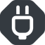 Left, wide, solid, octagon, electricity, plug, charge, charger, electric, plug-wide, electrics, electrical icon