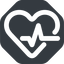 Wide, solid, octagon, horizontal, mirror, rate, medical, heart, medic, beating, beat, monitor, pulse, beating-heart-wide, beating-heart icon