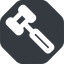 Wide, solid, octagon, horizontal, mirror, gavel, law, auction, hammer, judge, gavel-wide icon