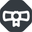 Wide, solid, octagon, university, diploma, degree, college, education, graduated, graduate, diploma-wide icon