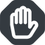 Up, wide, solid, octagon, hand, stop, fingers, hand-wide icon