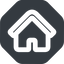 Wide, solid, octagon, small, home, house, home-small-wide icon