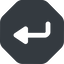 Up, wide, solid, octagon, sign, confirm, arrow, key, submit, send, return, enter, return-sign, return-sign-wide icon