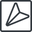Line, down, normal, square, message, paper, messaging, plane, airplane, aeroplane, submit, send, paper-plane, paper-plane-alt icon
