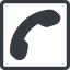 Line, down, normal, square, phone, call, dial, number, phone-solid, telephone icon