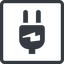 Line, left, normal, square, horizontal, mirror, electricity, plug, charge, charger, electric, electrics, electrical, plug-alt icon