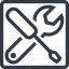 Line, left, normal, square, horizontal, mirror, building, spanner, wrench, tool, screwdrive, construction, fix, tools icon