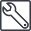 Line, left, normal, square, spanner, wrench, tool, mechanics, mechanical, repair icon