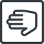 Line, right, normal, solid, square, horizontal, mirror, hand, stop, fingers icon