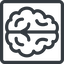 Line, right, normal, square, human, idea, brain, intelligence, brain-alt, synapse, neuron, memory icon