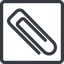 Line, right, normal, square, paper, clip, attachment, paper-clip, paper-clip-alt icon