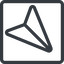 Line, right, normal, square, message, paper, messaging, plane, airplane, aeroplane, submit, send, paper-plane, paper-plane-alt icon