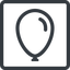 Line, solid, square, horizontal, mirror, balloon, party, birthday, carnival, helium, balloons icon