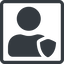Line, normal, square, horizontal, mirror, user, person, admin, administrator, superuser, shield, rights, super, user-shield-solid, user-shield icon
