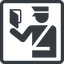 Line, normal, square, dot, pictogram, dot-50, customs, officer, duties, immigration, passport, custom-officer, dot-immigration icon