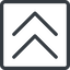 Line, up, normal, square, arrow, direction, chevron, double, double-chevron, forward, backward icon