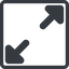 Line, up, normal, square, arrow, video, expand, fullscreen, full, screen, expand-solid icon
