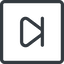 Line, up, normal, square, video, play, forward, backward, mp3, player, pause, step, forward-step icon