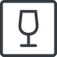 Line, normal, square, glass, party, wine, empty, champagne, glass-wine, drink, water, glass-wine-empty icon
