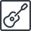 Line, up, normal, square, music, instrument, guitar, string, banjo icon
