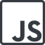 Line, normal, square, logo, javascript, js icon