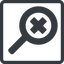 Line, up, normal, square, cross, search, magnifying, glass, research, magnifying-glass, keywords, keyword, glass-cross, magnifying-glass-cross-solid, no-result, magnifying-glass-cross icon