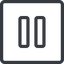 Line, normal, square, arrow, video, play, mp3, player, pause icon