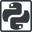 Line, normal, square, logo, python icon
